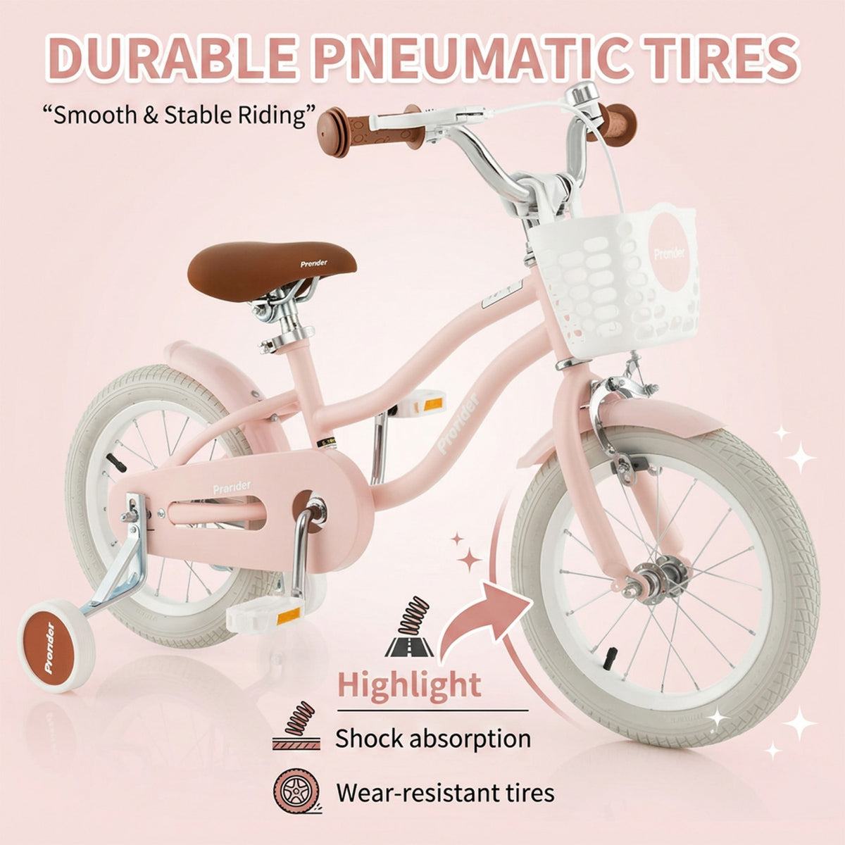 Kids Bike with Front Handbrake and Rear Coaster Brake Toddler Ride Toy