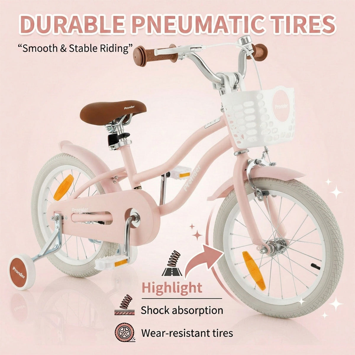 Kids Bike with Front Handbrake and Rear Coaster Brake Toddler Ride Toy