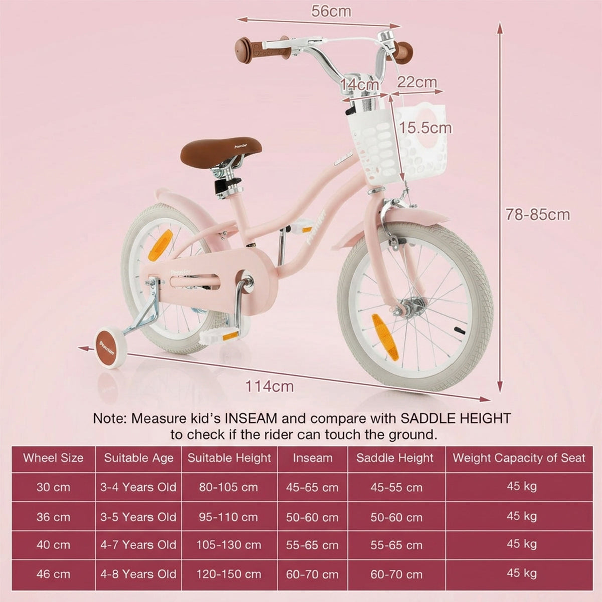 Kids Bike with Front Handbrake and Rear Coaster Brake Toddler Ride Toy