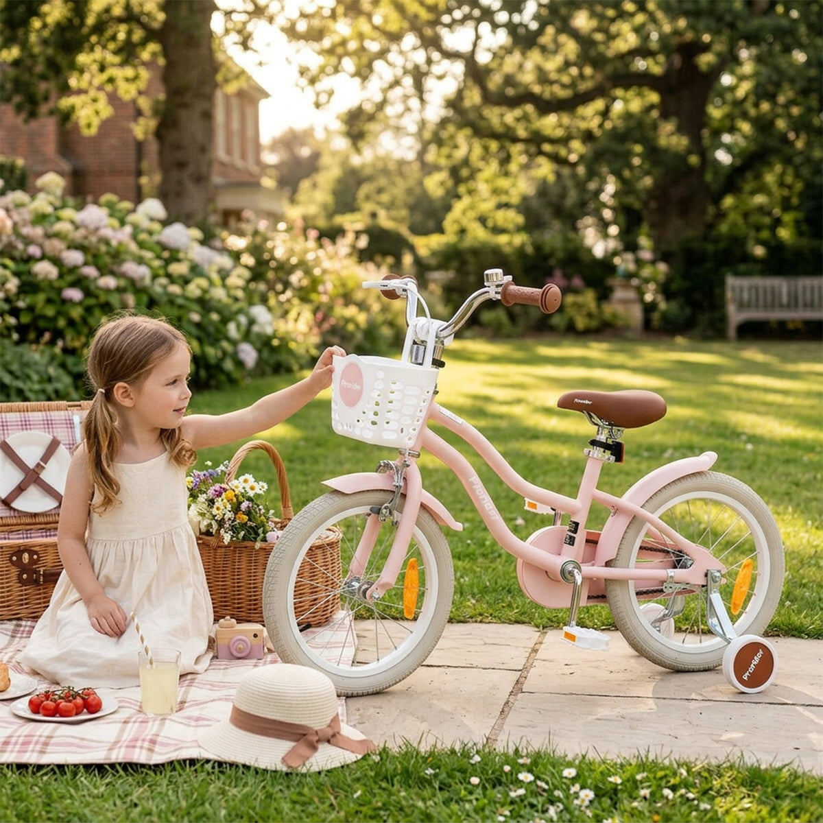 Kids Bike with Front Handbrake and Rear Coaster Brake Toddler Ride Toy