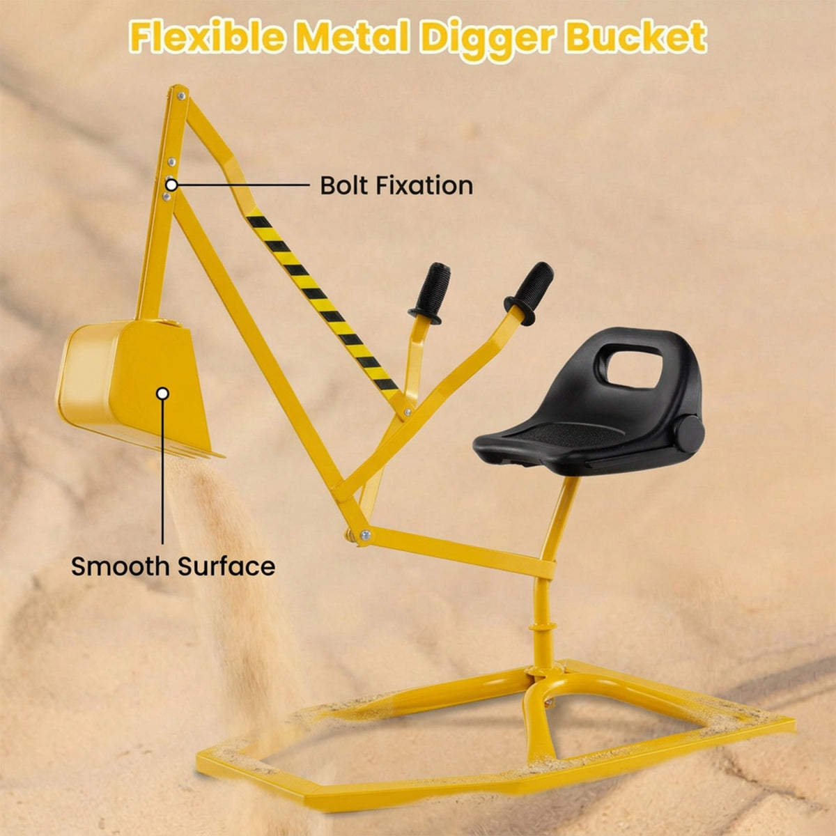 Kids Sandbox Digger Toy 360 Rotating Ride On Excavator Sand Toy 3+ Years