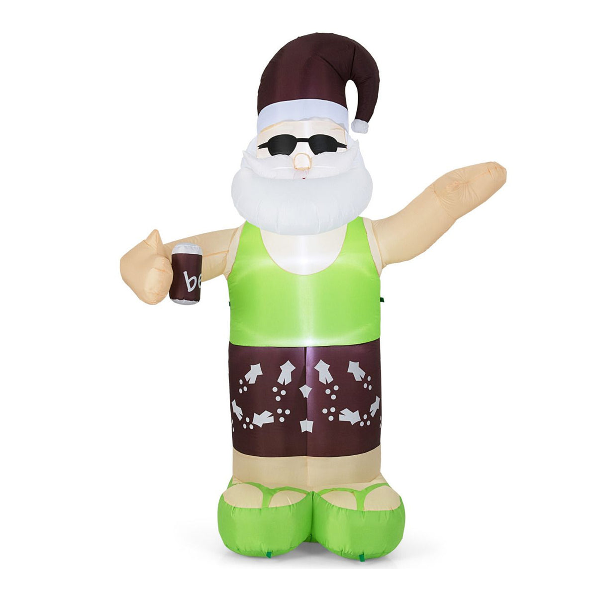 Inflatable Tropical Santa on Beach 250cm Christmas Decor Built-in LED Outdoor