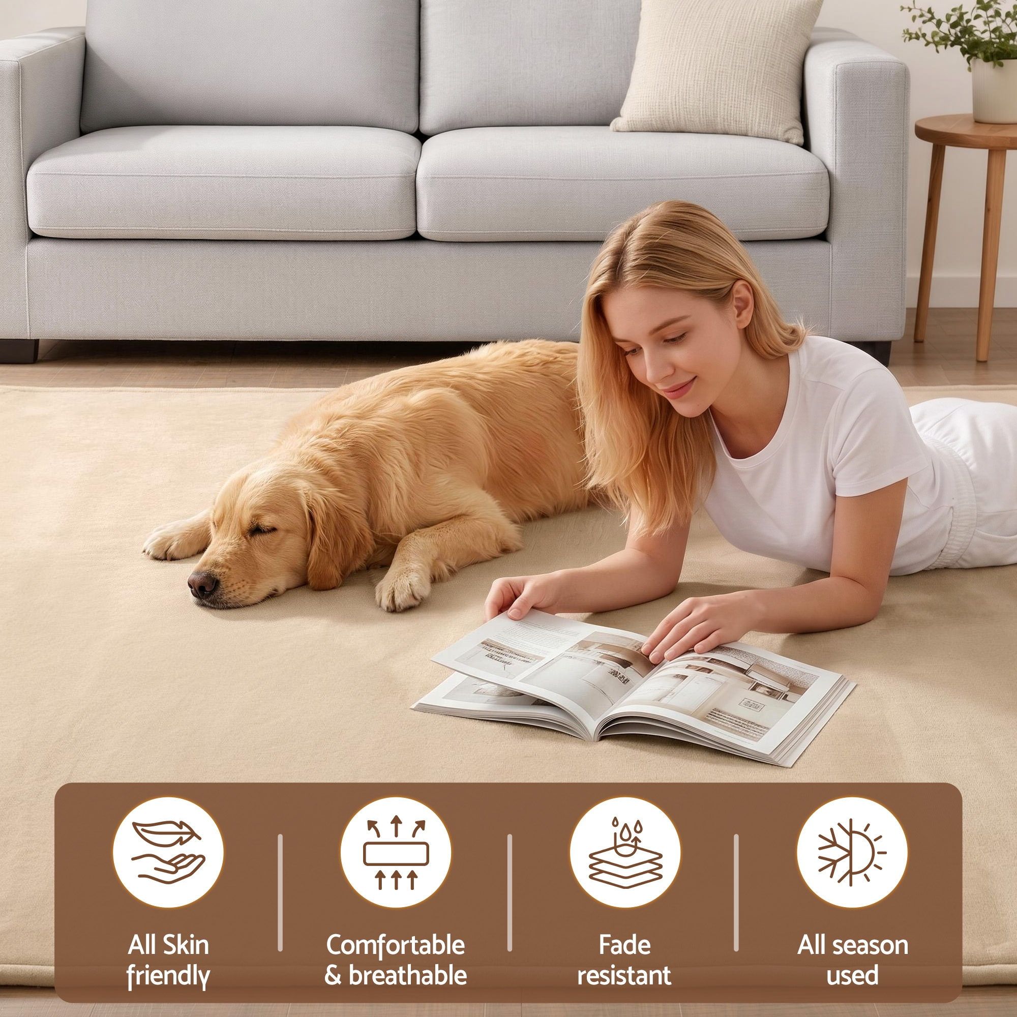Artiss 3cm Tatami Mat Floor Mattress Futon Rug Living Room Beige