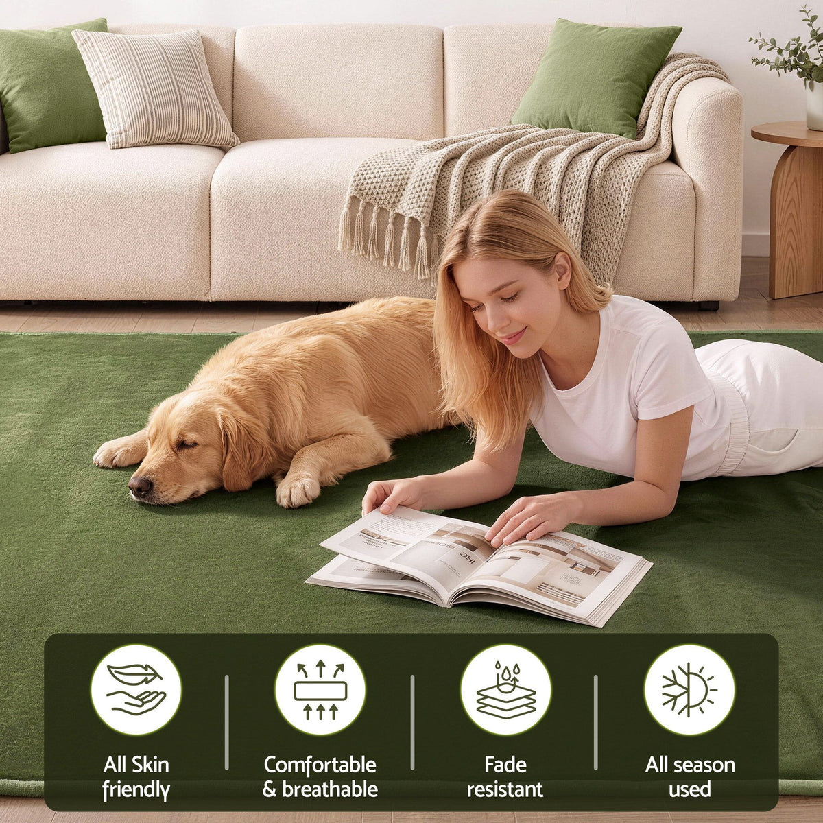 Artiss Tatami Mat Mattress 3cm Thick Futon Mattresses Mellow Mat Rugs Green