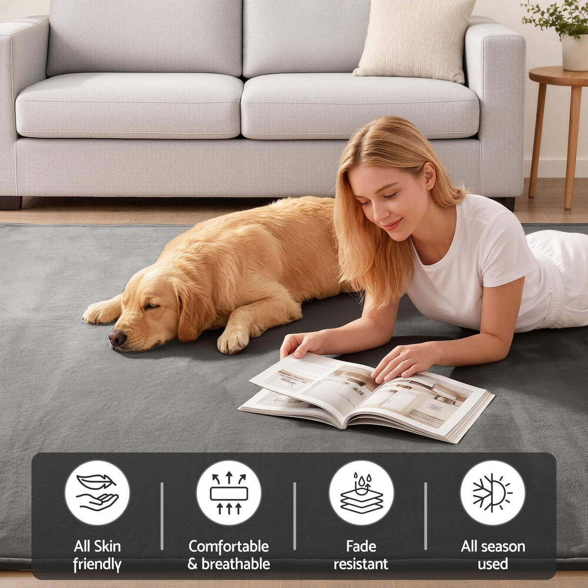 Artiss 3cm Tatami Mat Floor Mattress Futon Rug Living Room Grey