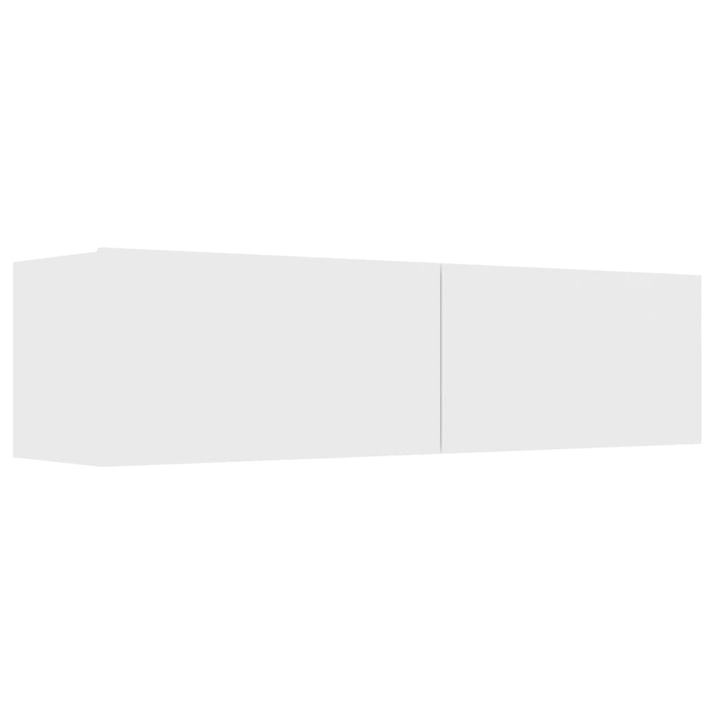 TV Cabinet Wall Mounted 120x30x30cm 2 Compartment Storage Unit White