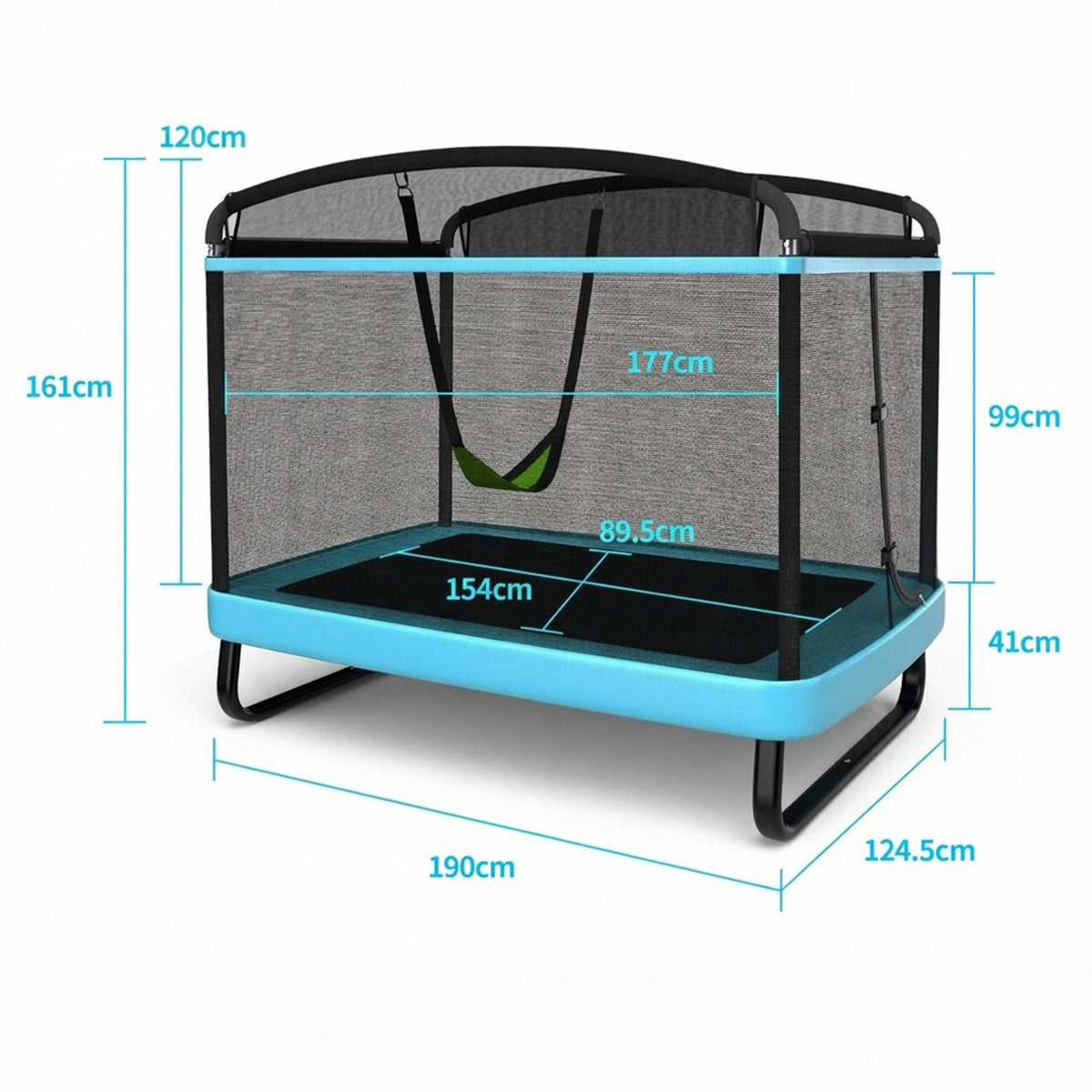 Sturdy Recreational Trampoline with Swing for Kids Outdoor Play Toy Fun