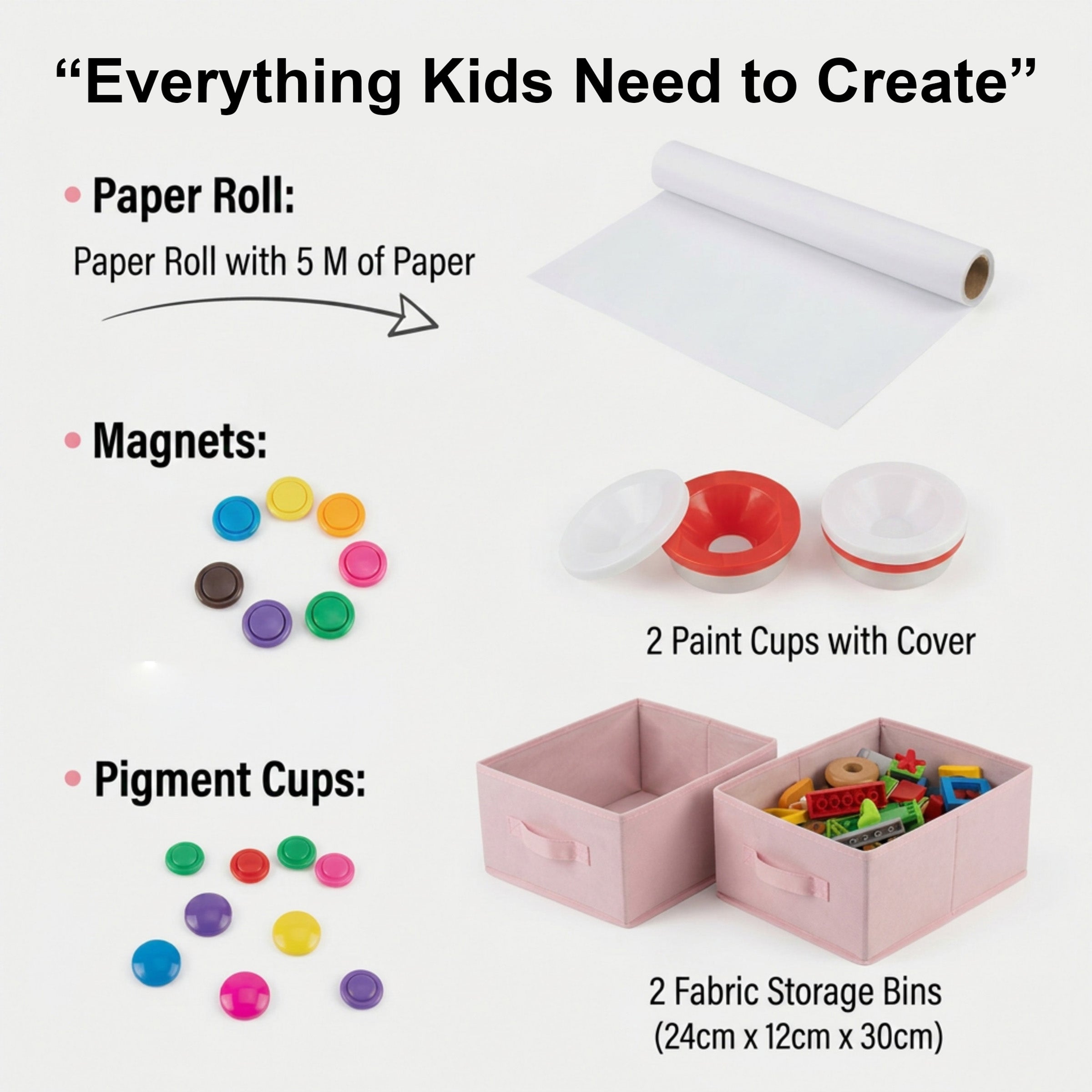 Children's Double Sided Easel with Whiteboard and Chalkboard Toy Art Set