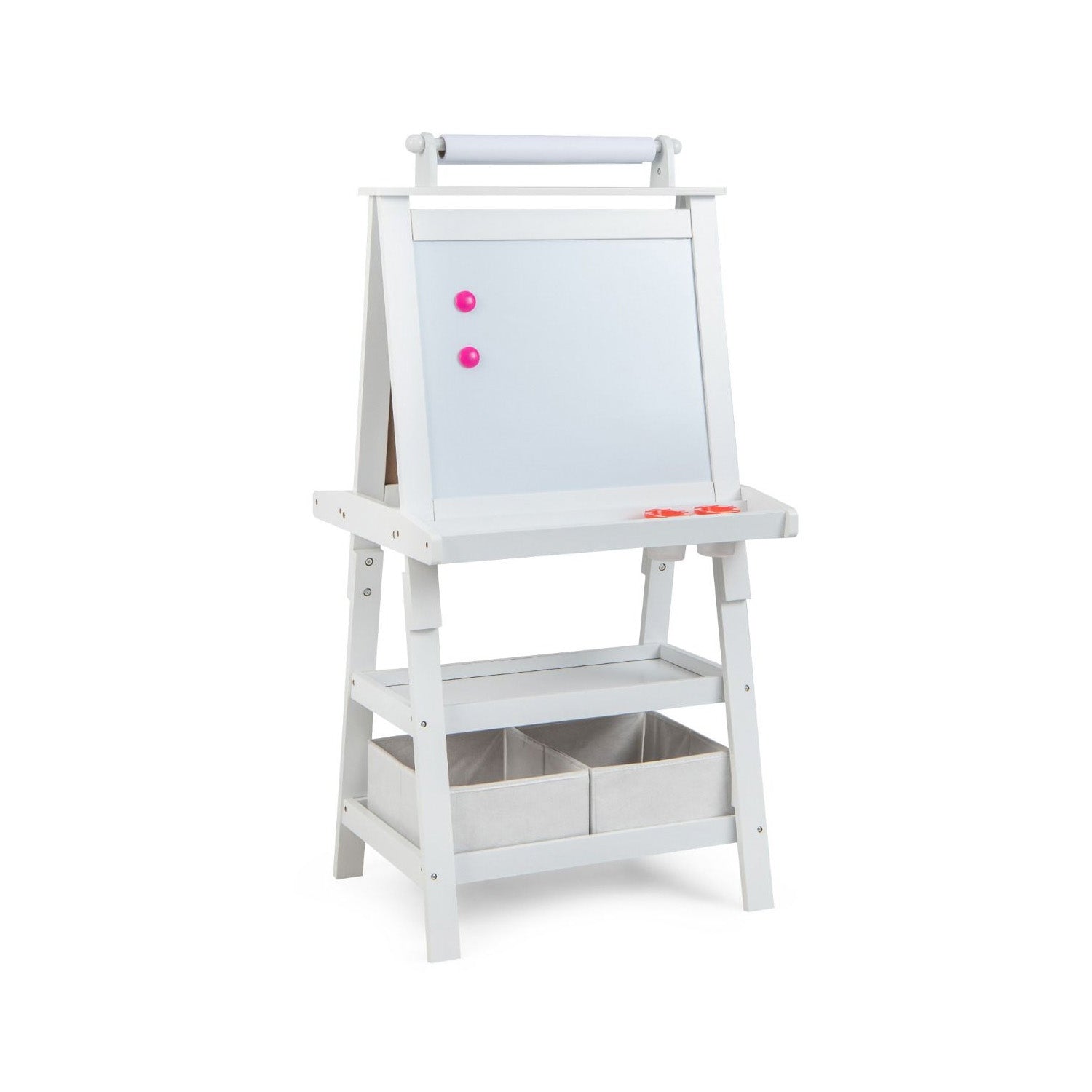 Children's Double Sided Easel with Whiteboard and Chalkboard Toy Art Set