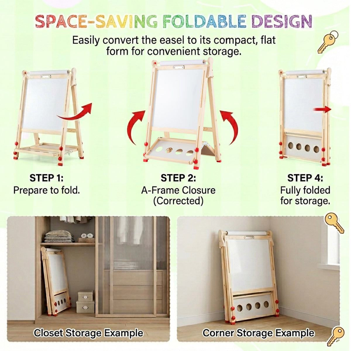 Art Easel with Paper Roll and Double Sided Adjustable Drawing Board for Kids