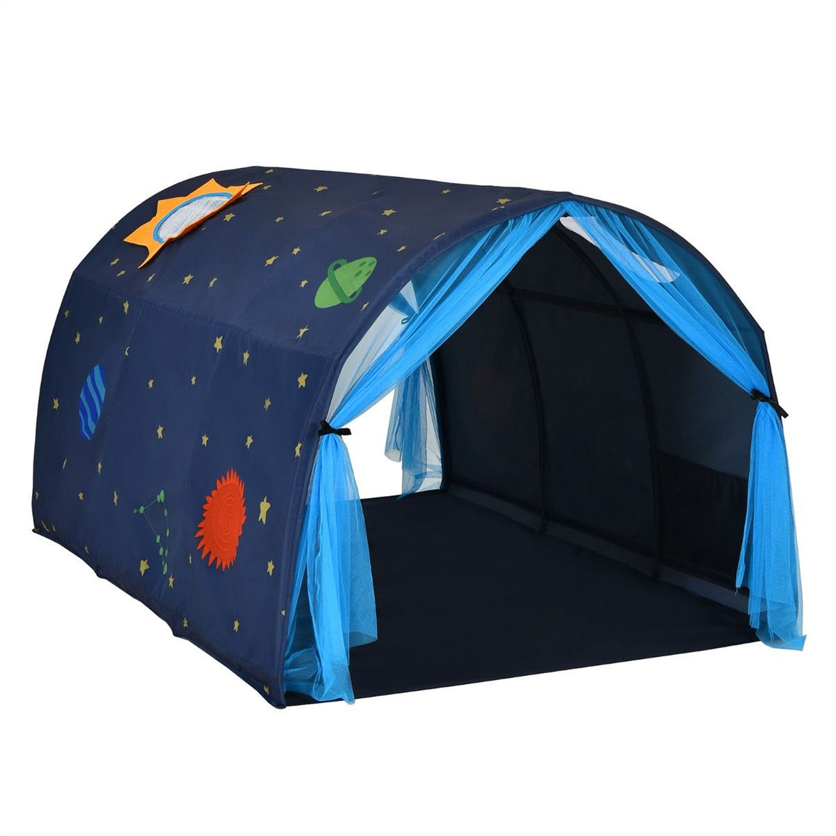 Kids Twin Sleeping Tent Playhouse with Carry Bag Indoor Outdoor Play Toy