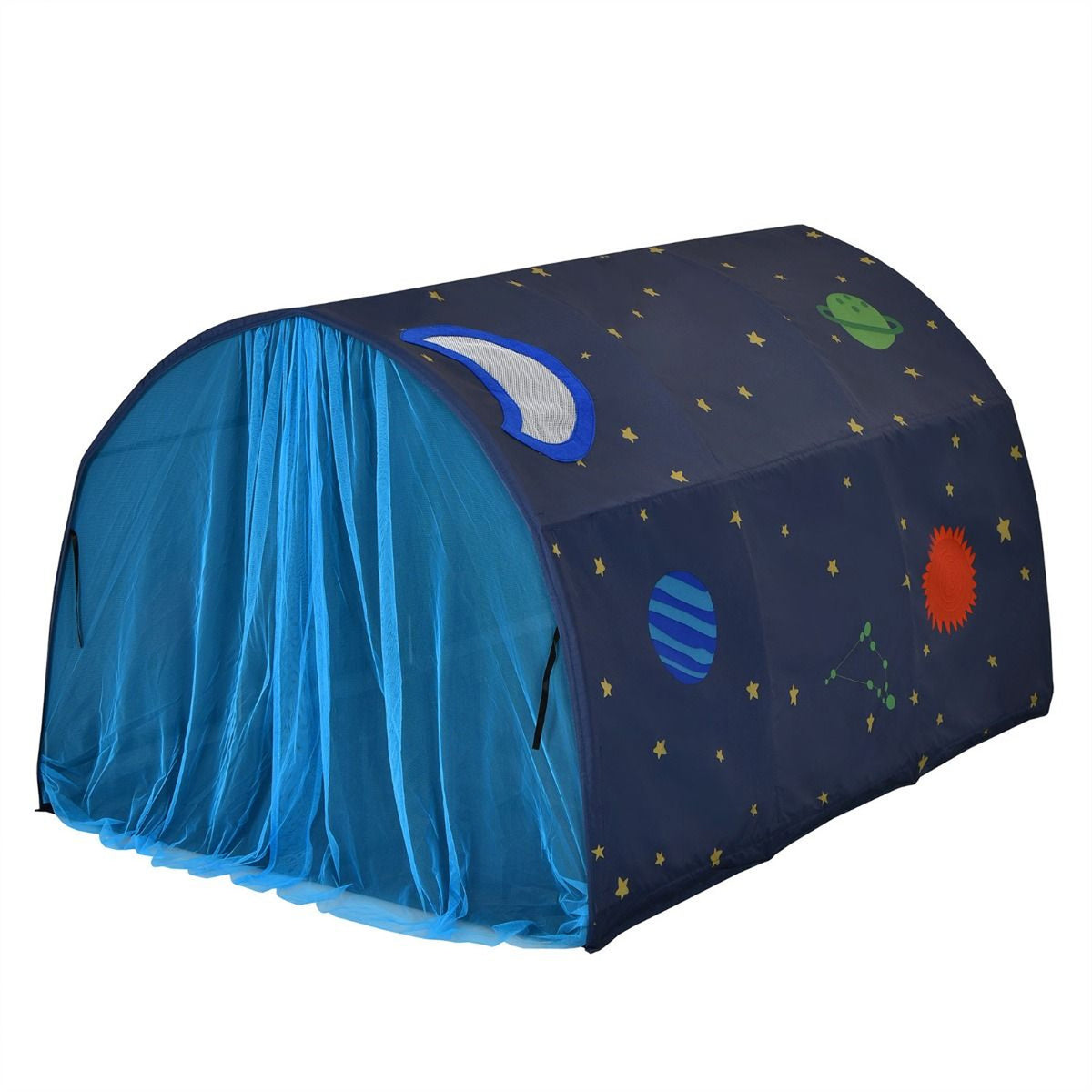 Kids Twin Sleeping Tent Playhouse with Carry Bag Indoor Outdoor Play Toy
