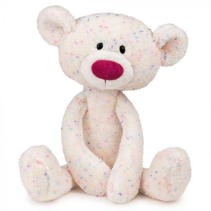 Gund Toothpick Confetti Bear Plush Toy Soft White Patterned GUND Quality Cuddly
