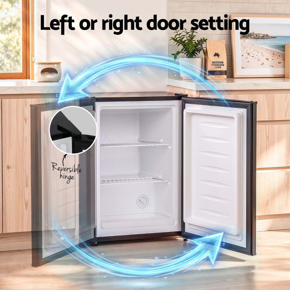 Devanti 42L Upright Freezer Fridge Fast Freezing Freon-Free Black