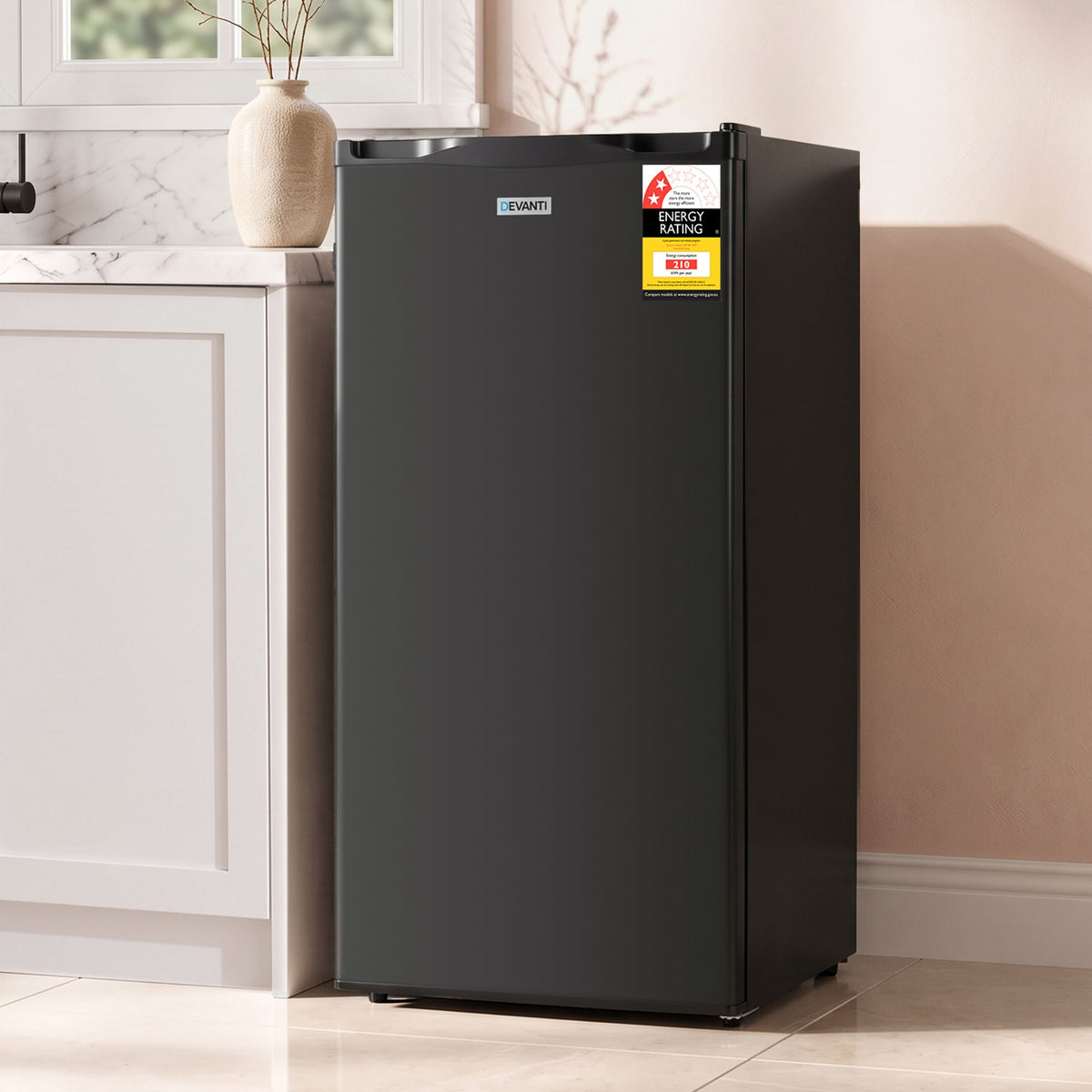 Devanti 81L Upright Freezer Fridge Fast-Freezing Adjustable Insulated Black