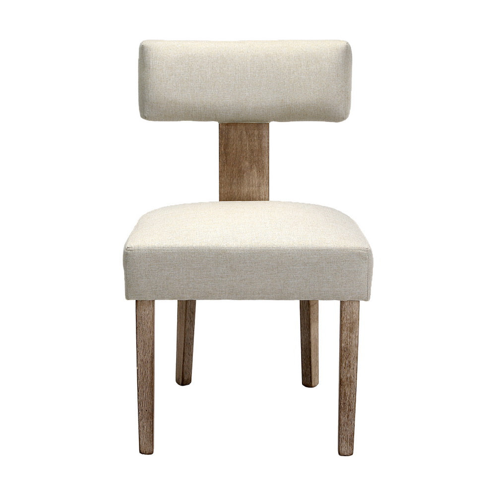 Artiss Dining Chairs Set of 4 Linen Fabric Wooden Beige