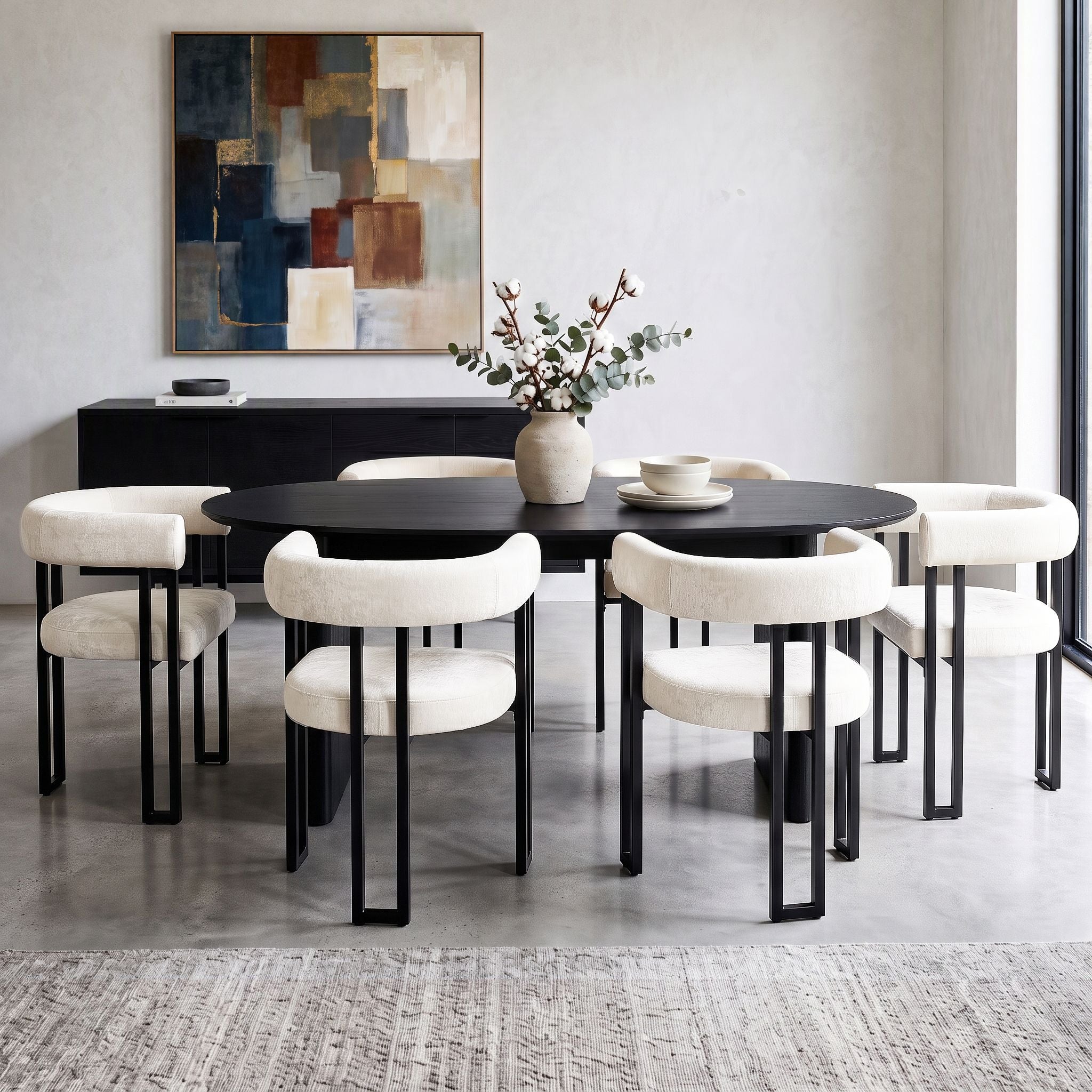 Artiss Chairs Set of 6 Velvet Upholstered Barrel Curved Armrests & Back Beige