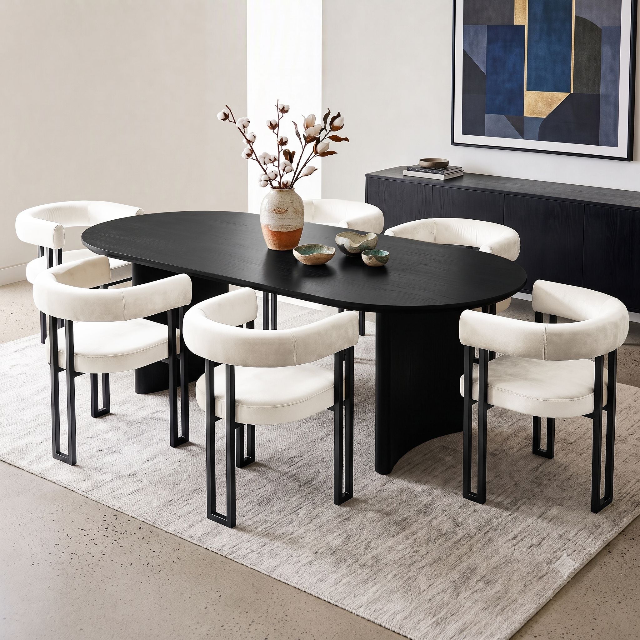 Artiss Chairs Set of 6 Velvet Upholstered Barrel Curved Armrests & Back Beige