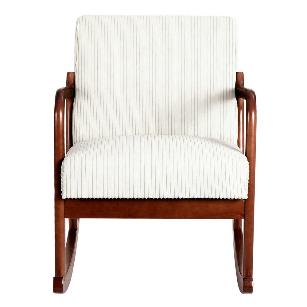 Artiss Rocking Armchair Nursing Chair Corduroy Beige