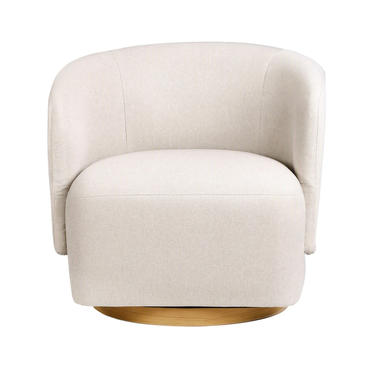 Artiss Swivel Armchair 360° Curved Accent Chair Linen Fabric Beige