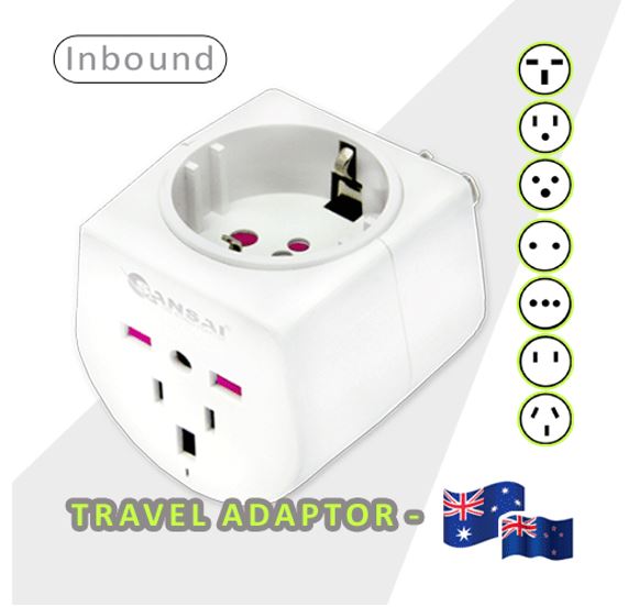 Sansai Universal Travel Adaptor 10A 240V 2400W 50Hz compatible for UK/USA/China/Japan/Italy and more other countries travel in Australia & New Zealand