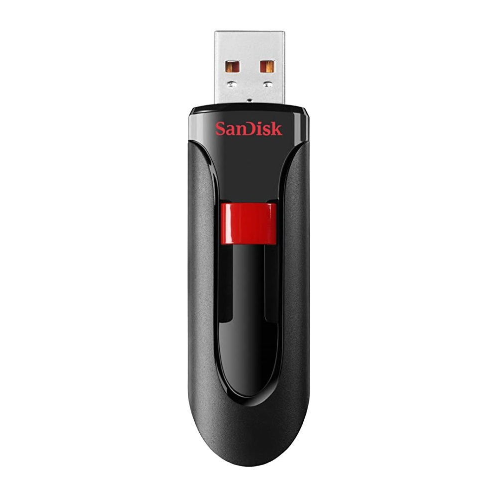 SanDisk Cruzer Glide USB 2.0 Flash Drive 64GB Retractable Design USB Type-A 128-bit AES Password Protection Windows Mac