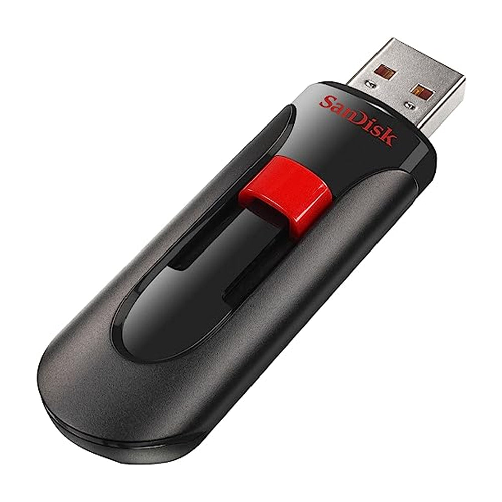 SanDisk Cruzer Glide USB 2.0 Flash Drive 64GB Retractable Design USB Type-A 128-bit AES Password Protection Windows Mac