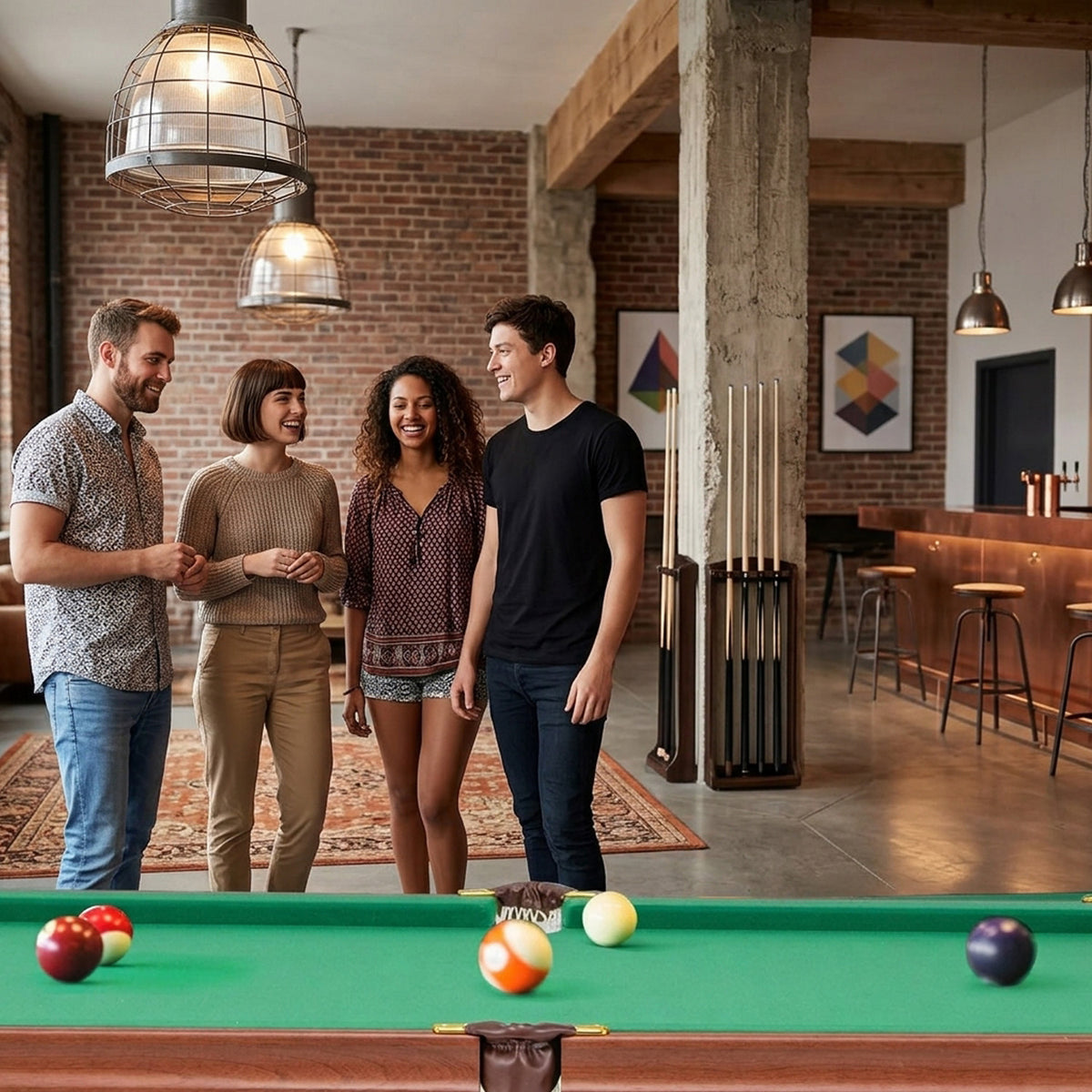 Portable Billiards Table Game with Foldable Legs Family Game Bar Gym Room