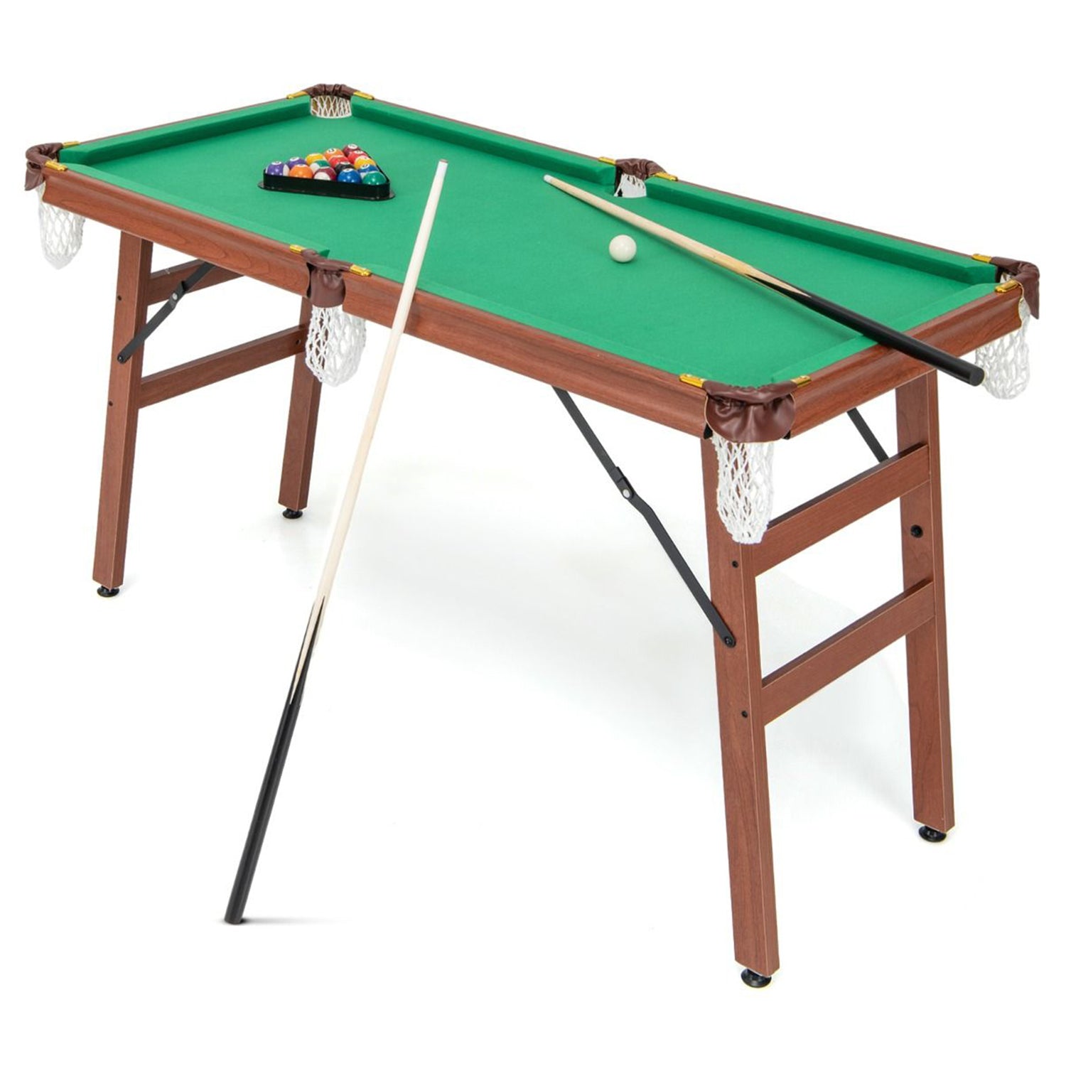 Portable Billiards Table Game with Foldable Legs Family Game Bar Gym Room