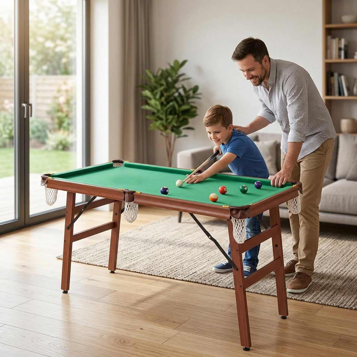 Portable Billiards Table Game with Foldable Legs Family Game Bar Gym Room