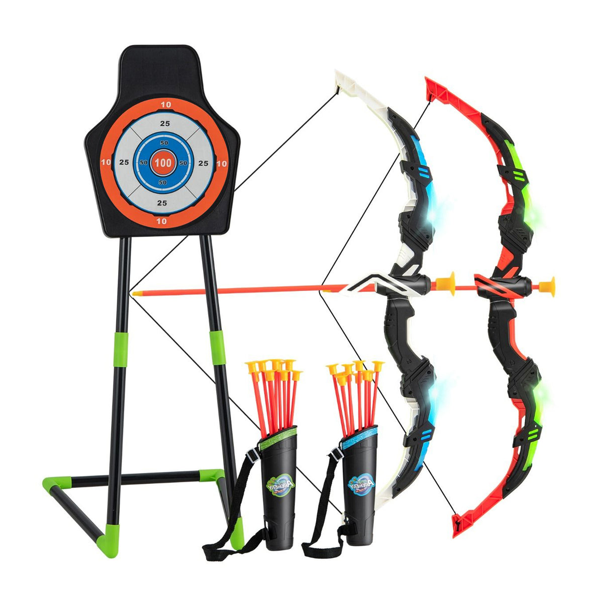 Youth Archery Bow Set for Kids with LED Light Up Bow Outdoor Toy Sports