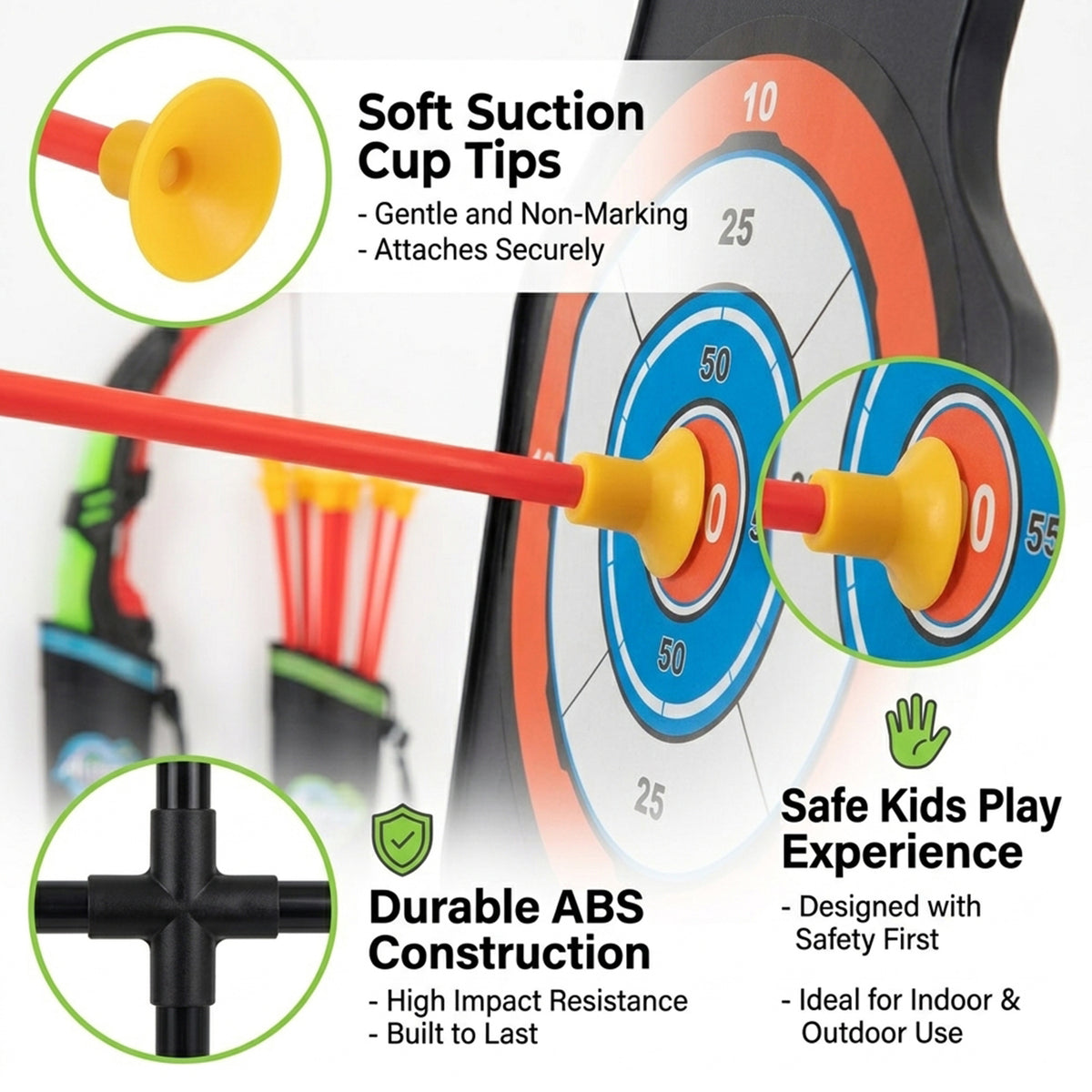 Youth Archery Bow Set for Kids with LED Light Up Bow Outdoor Toy Sports