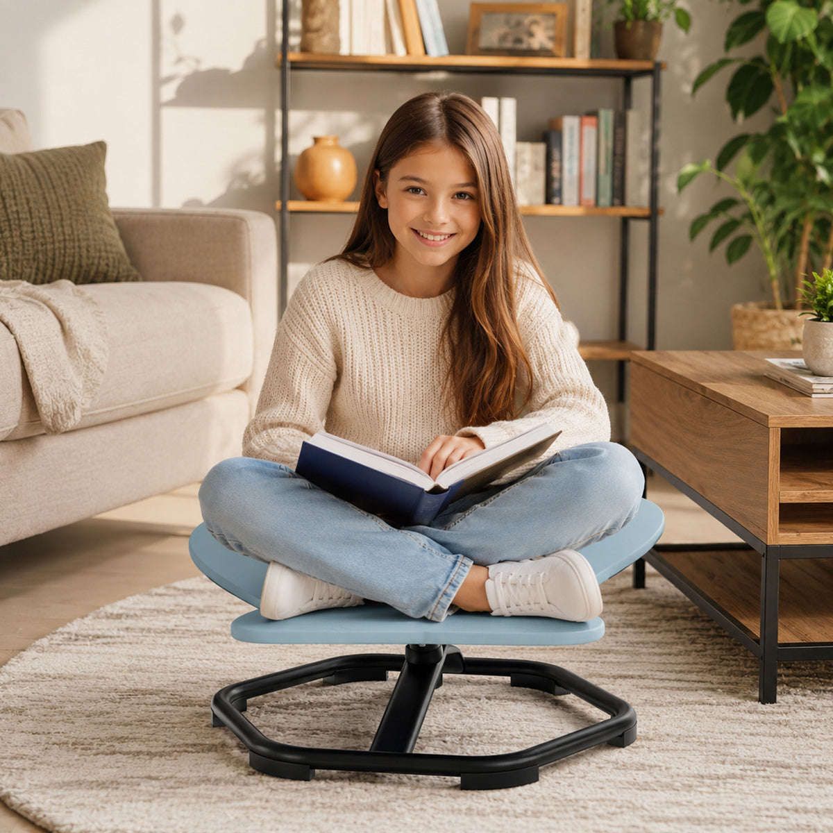 Elephant Sensory Swivel Chair with Non Slip Metal Base for Autistic Kids