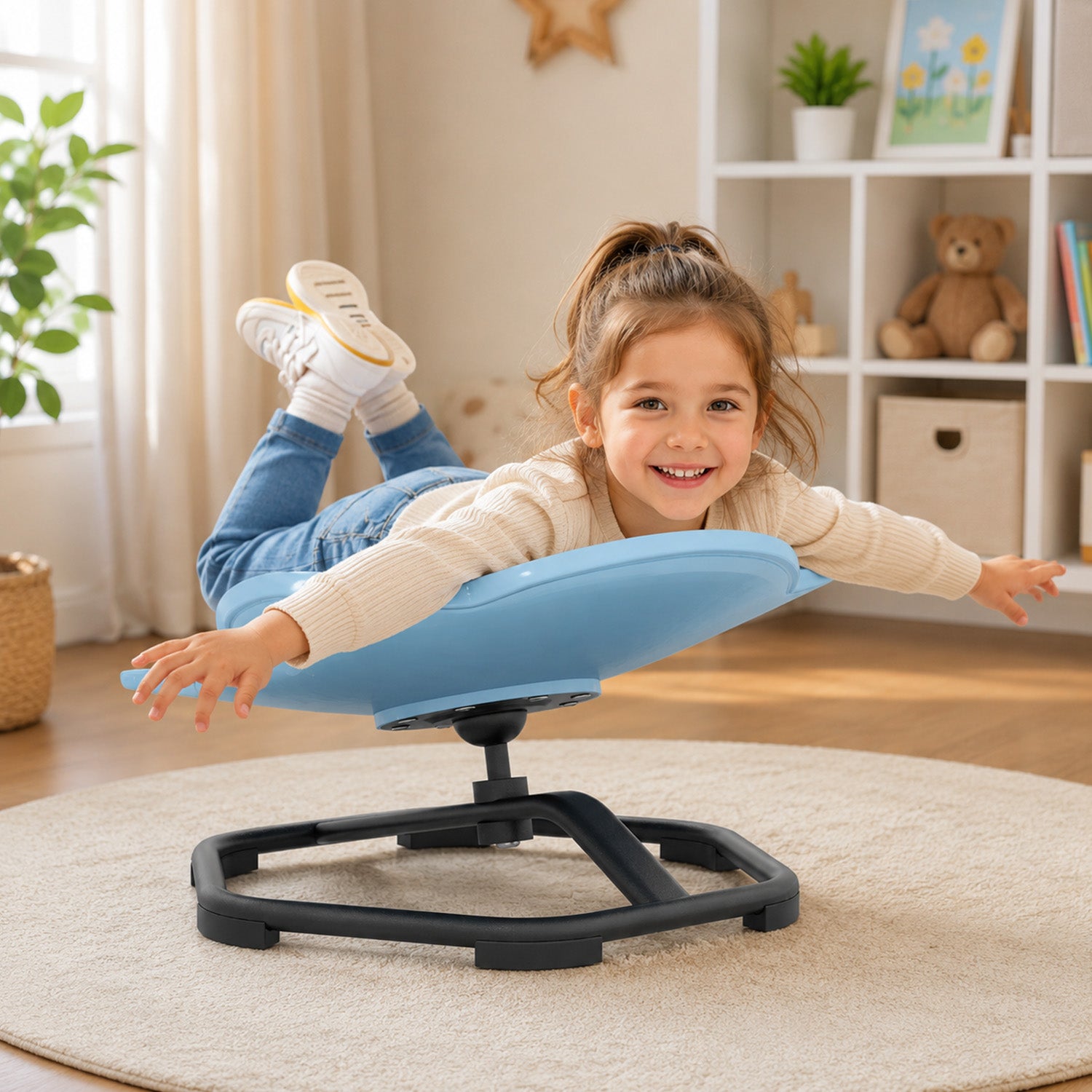 Elephant Sensory Swivel Chair with Non Slip Metal Base for Autistic Kids