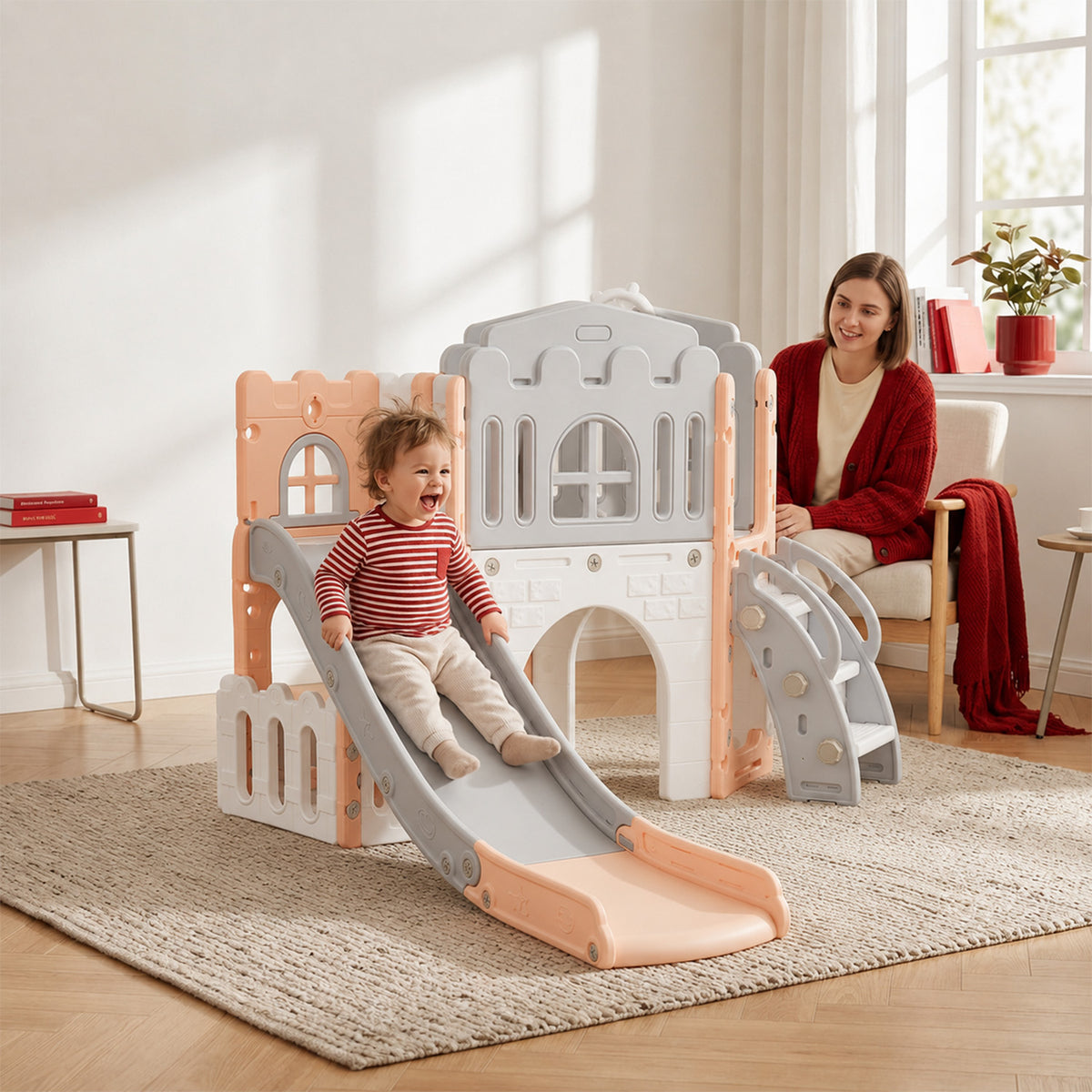 9 in 1 Baby Indoor Playground Toddler Slide and Climber Playset for Kids