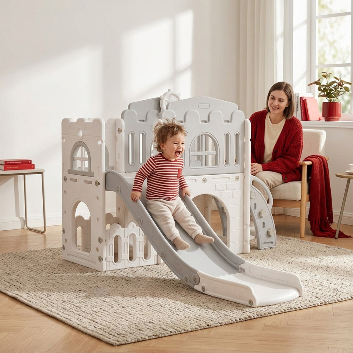 9 in 1 Baby Indoor Playground Toddler Slide and Climber Playset for Kids