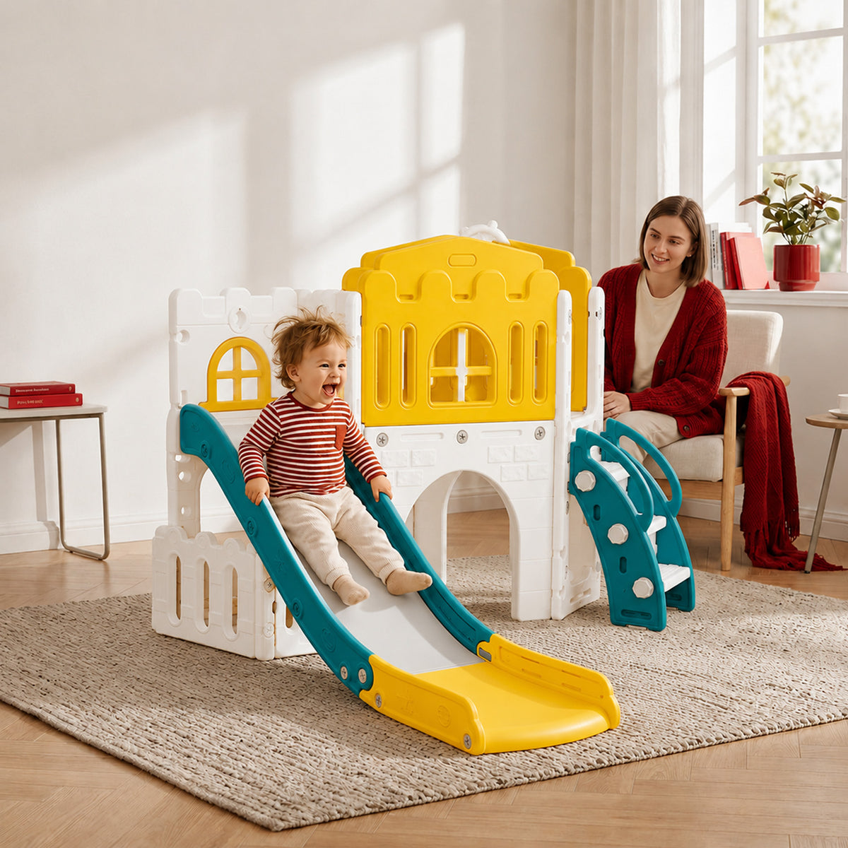 9 in 1 Baby Indoor Playground Toddler Slide and Climber Playset for Kids