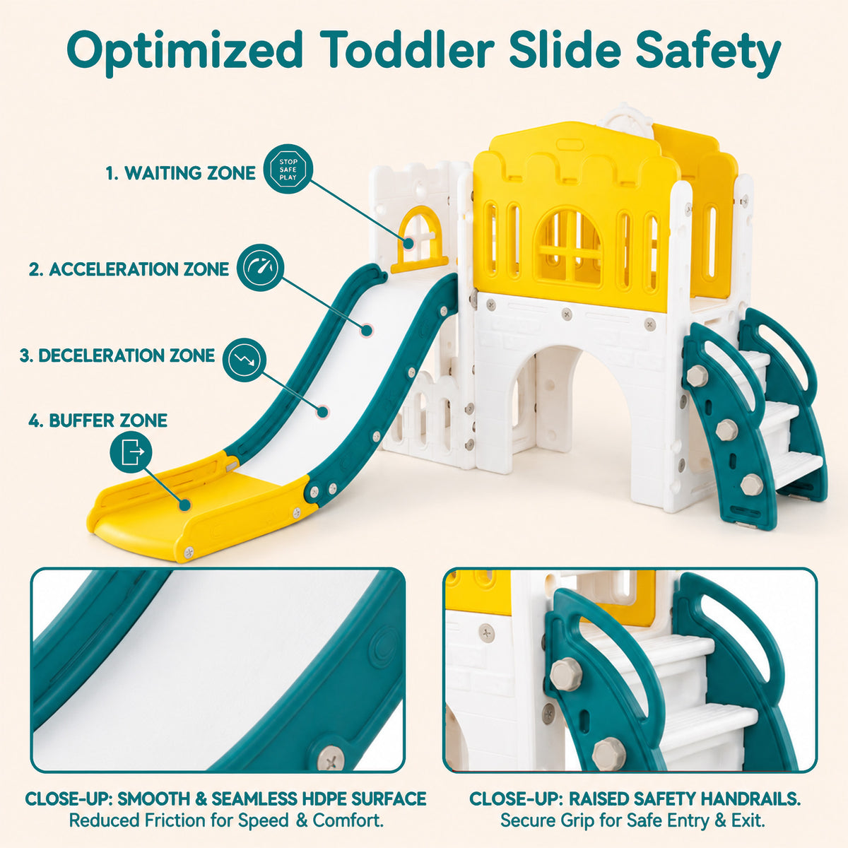 9 in 1 Baby Indoor Playground Toddler Slide and Climber Playset for Kids
