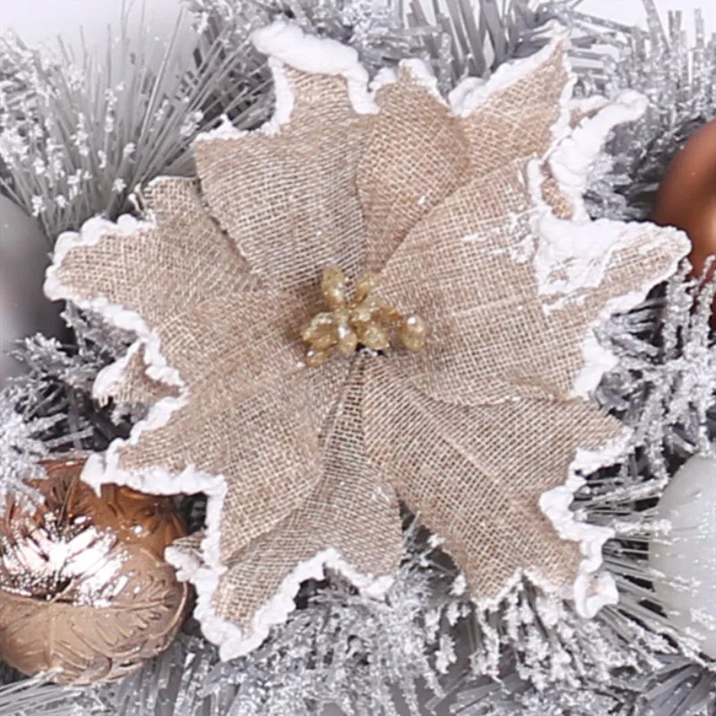 Pine Cone Christmas Wreath 40cm PVC Door Wall Home Decoration Xmas Silver