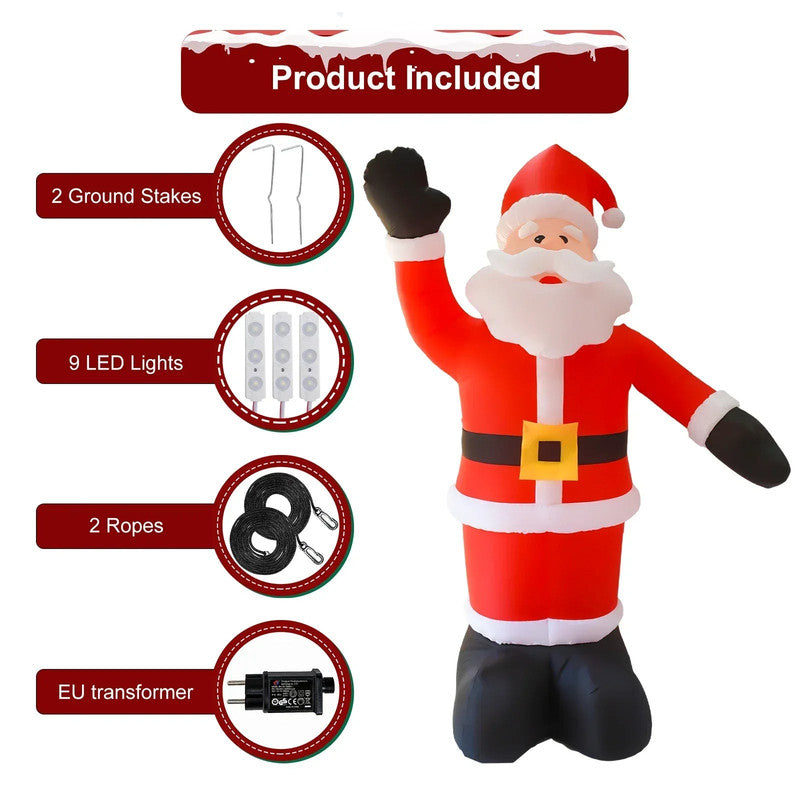 Inflatable Santa Claus 8Ft 9 LED Light Up Christmas Outdoor Yard Lawn Decoration