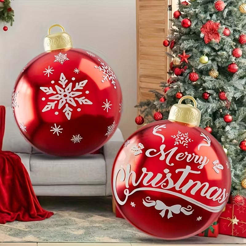 2D Flat Extra Large Christmas Inflatable Balloons 2pcs PVC Yard Decor Snowflakes