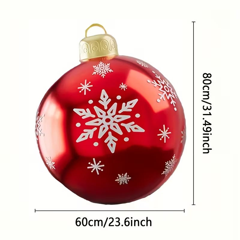 2D Flat Extra Large Christmas Inflatable Balloons 2pcs PVC Yard Decor Snowflakes