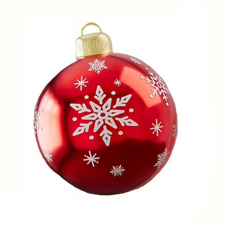 2D Flat Extra Large Christmas Inflatable Balloons 2pcs PVC Yard Decor Snowflakes