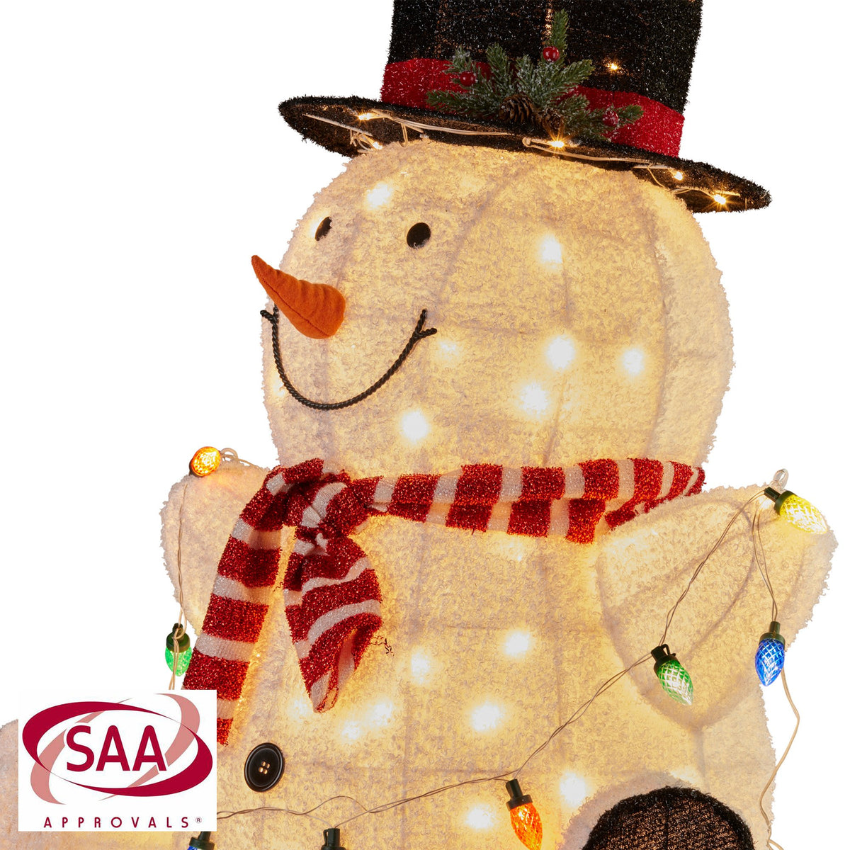 Sitting Snowman Christmas Display 82cm 110 Warm White LED Indoor Outdoor Decor