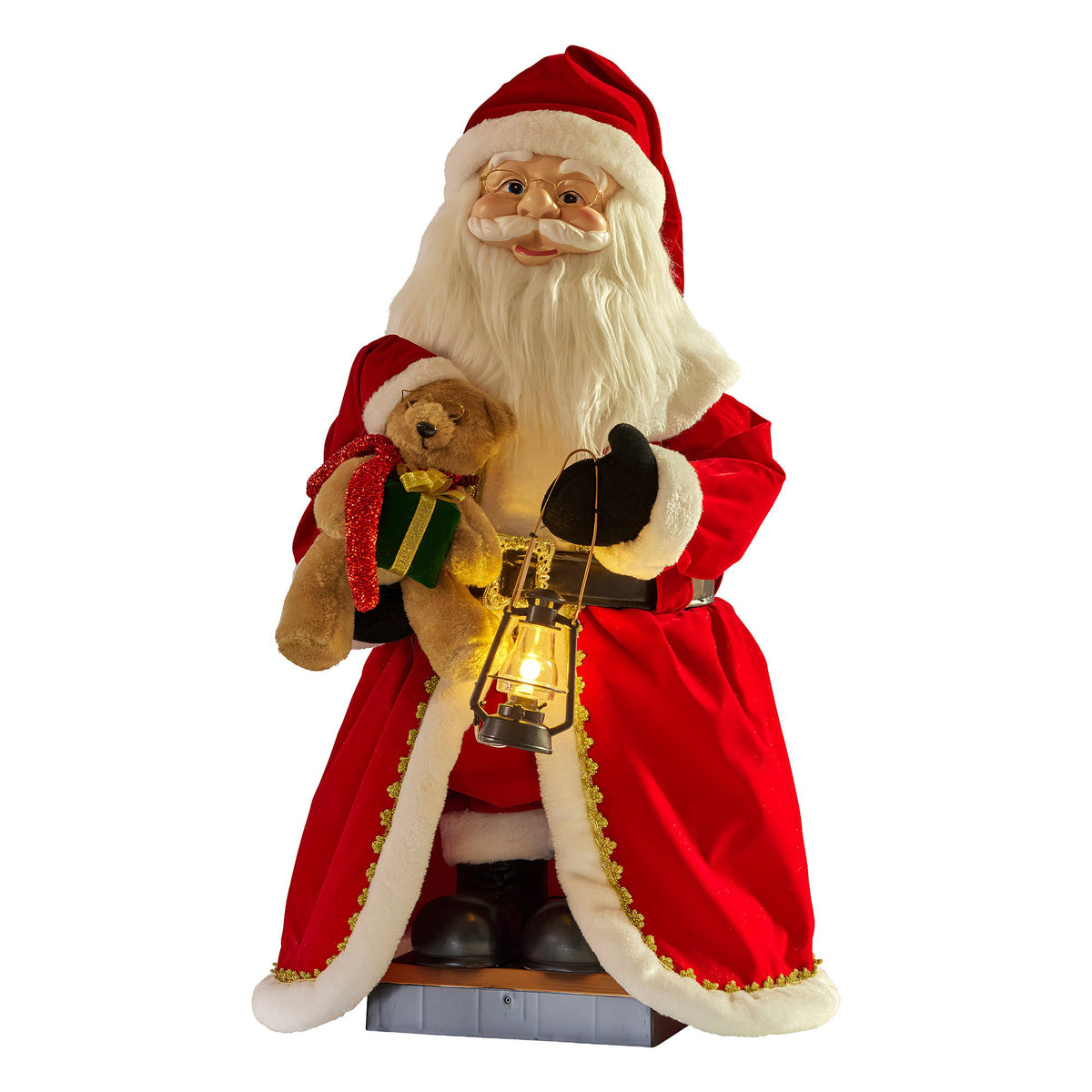 Animated Santa Claus 1.1m Musical LED Lantern Motion Sensor Christmas Decor