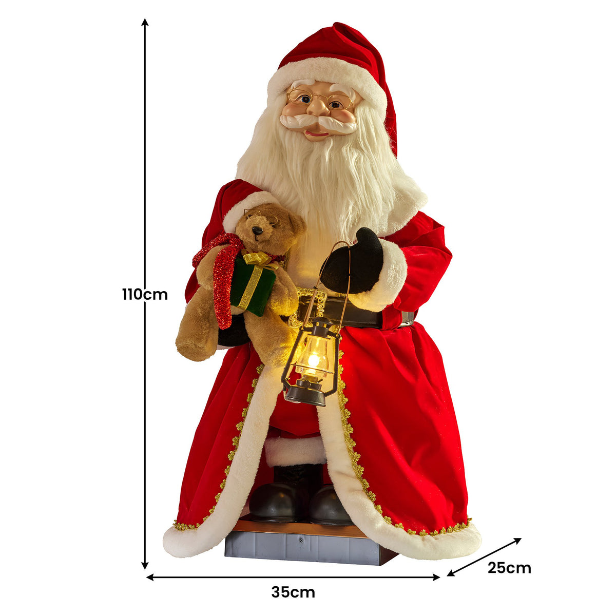Animated Santa Claus 1.1m Musical LED Lantern Motion Sensor Christmas Decor