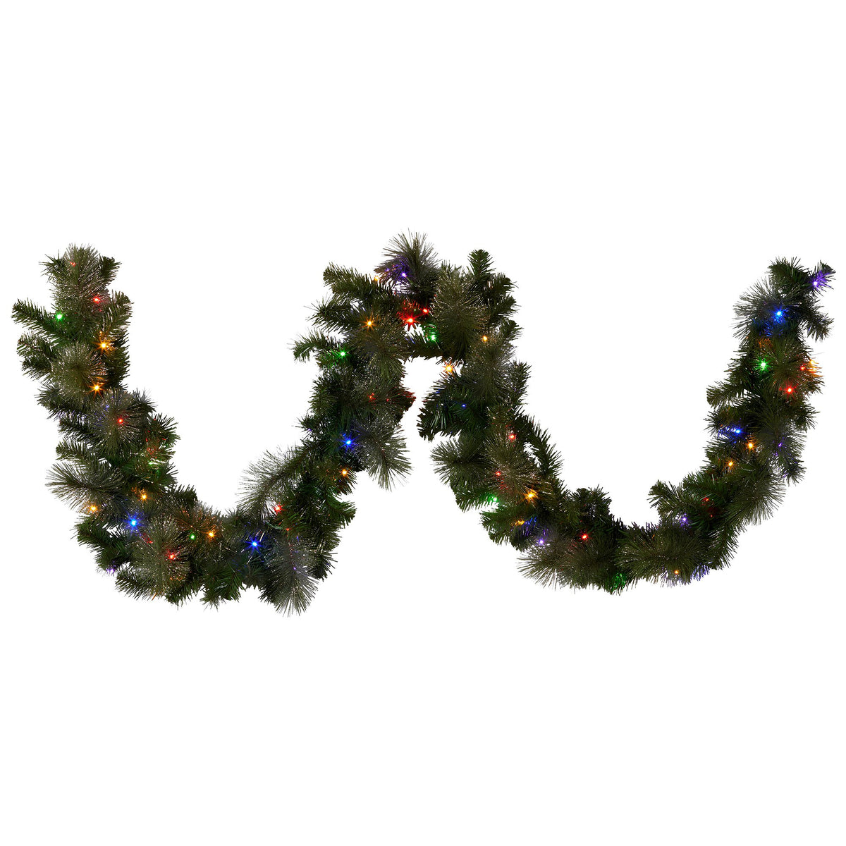 Pre-Lit Christmas Garland 2.7m Glitter Gold Pine 70 LED Multi Function Timer