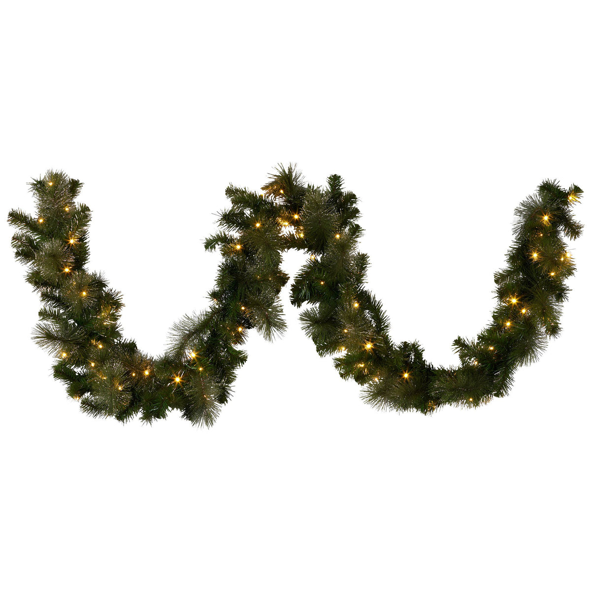 Pre-Lit Christmas Garland 2.7m Glitter Gold Pine 70 LED Multi Function Timer