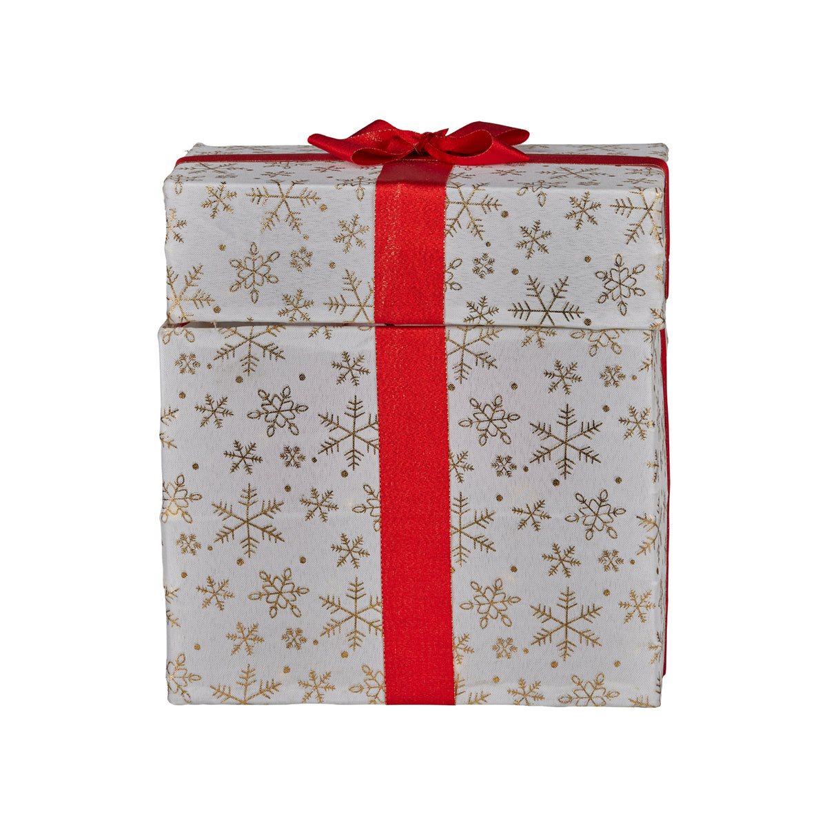 Animated Snowman in Gift Box Christmas Display 50 Warm White LED Covered Gold