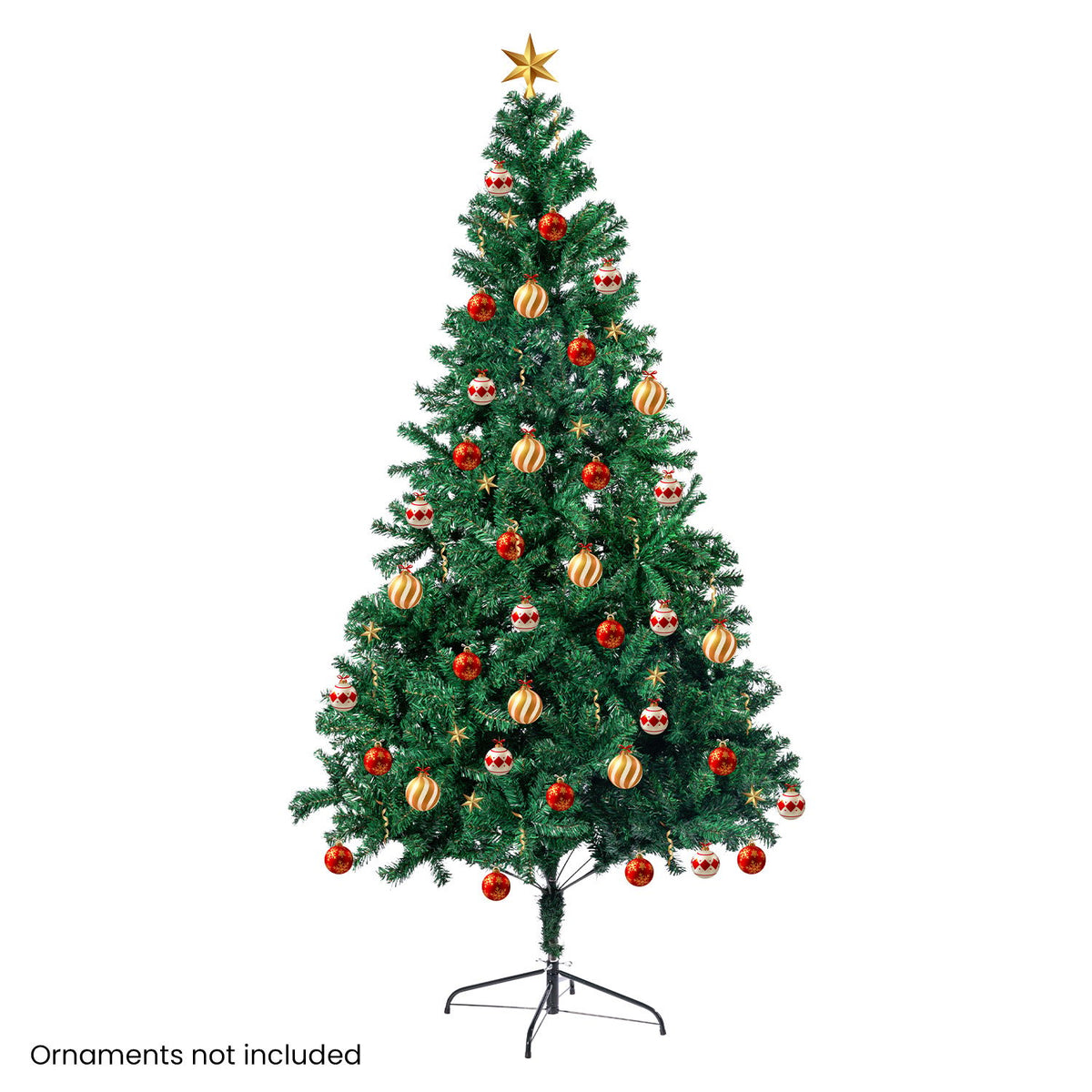 Green Christmas Tree 2.1m 1200 Tips Sturdy Metal Stand Easy Assembly Xmas Decor